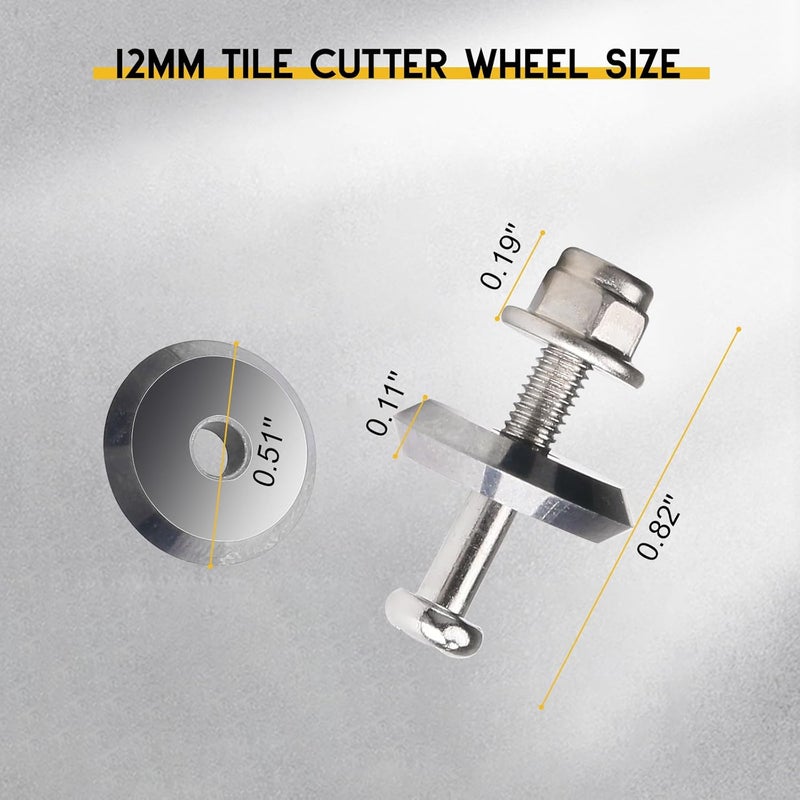 EAORBD 12MM Tile Cutters Scoring Wheel 14A for All Sigma Pull Handle Alloy Manual Tile Cutting Whee for Ceramic Tile, Ceramics, Porcelain, Glass, Alloy Tile Cutter Scoring Wheels Replacement - 2Pcs - Image 2